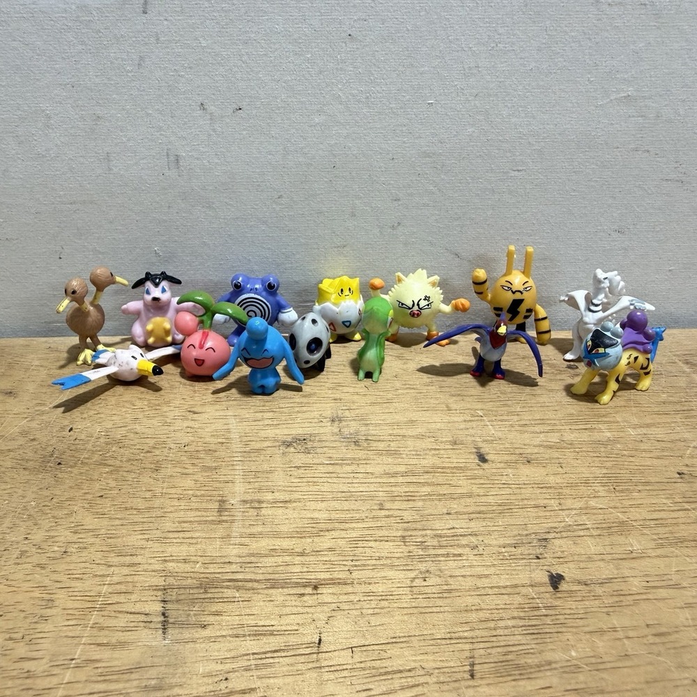 Vintage Pokemon Mini Figures Lot 15 PK China PVC 1” Togepi Elekid Poliwhirl